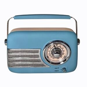 THROWBACK Retro Wireless Speaker Radio Blue